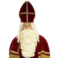 Sinterklaas verkleed set - baard en snor - Mijter - Goed Heiligman - pakjesavond