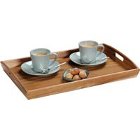 Kesper Acacia houten dienblad met opstaande rand - 31 x 48 cm - Dranken serveren - Serveerbladen