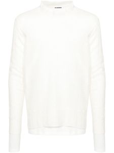Jil Sander pull en coton à logo intarsia - Blanc