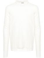 Jil Sander pull en coton à logo intarsia - Blanc Jil Sander pull en coton à logo intarsia - Blanc