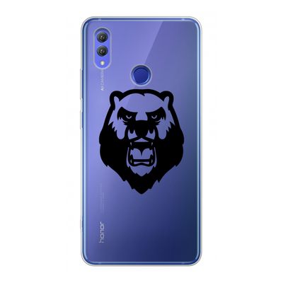 Angry Bear (black): Honor Note 10 Transparant Hoesje
