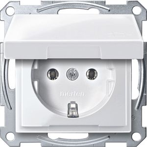 Merten stopcontact enkel polarwit glans 2311-0319 klapdeksel