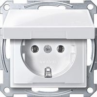 Merten stopcontact enkel polarwit glans 2311-0319 klapdeksel