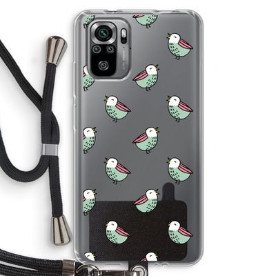 Vogeltjes: Xiaomi Redmi Note 10S Transparant Hoesje met koord