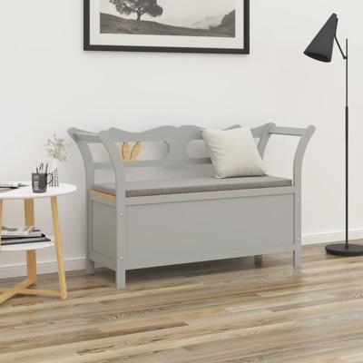 Bankje 107x45x75,5 cm massief vurenhout grijs