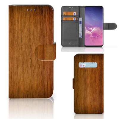 Samsung Galaxy S10 | Book Style Case | Donker Hout