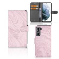 Samsung Galaxy S21 FE | Bookcase | Marble Pink - Origineel Cadeau Vriendin