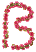 Basil flower garland - bloemenstreng - fuchsia