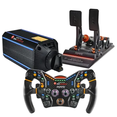 ASETEK SIMSPORTS INVICTA 27NM FORTE WHEEL AND PEDALS - BUNDLE