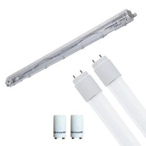 LED Waterdichte TL Armatuur met T8 Buizen - Velvalux Strela - 120cm - Dubbel - Koppelbaar - Waterdicht IP65 - 32W -