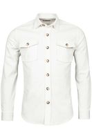 Thomas Maine Tailored Fit Overshirt wit, Effen - thumbnail