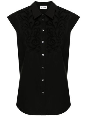 P.A.R.O.S.H. chemise brodée à design sans manches - Noir