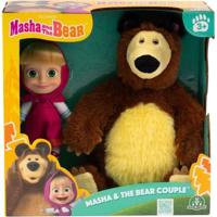 Pop en knuffeldoos - MASHA EN DE BEER - Masha 12 cm en Michka 20 cm - vanaf 3 jaar - MHA21