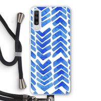 Blauwe pijlen: Samsung Galaxy A70 Transparant Hoesje met koord