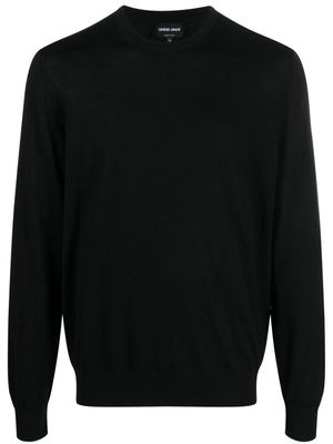 Giorgio Armani pull en maille fine - Noir