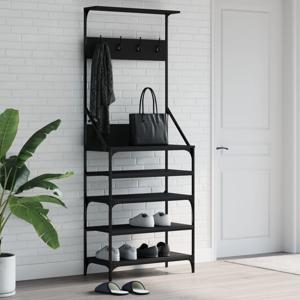 VidaXL Kledingrek met schoenenrek 70x34x184 cm zwart