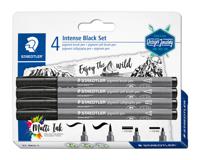 Brushpen staedtler pigment pen intense black | 10 stuks