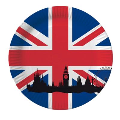 Wegwerp borden Groot Brittanie - 10x stuks - 23 cm - karton - vlag Union Jack Wegwerp borden Groot Brittanie - 10x stuks - 23 cm - karton - vlag Union Jack