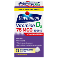 Davitamon Vitamine D3 75mcg Smelttabletten