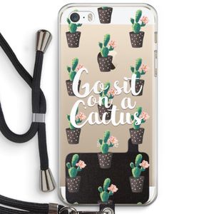 Cactus quote: iPhone 5 / 5S / SE Transparant Hoesje met koord