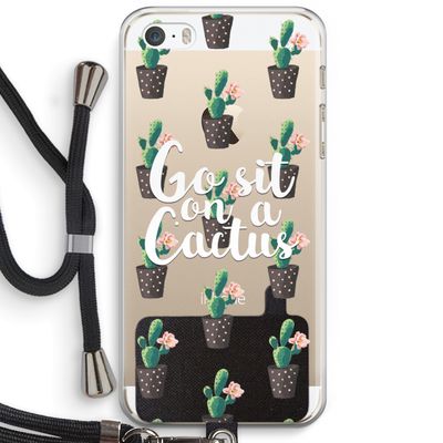 Cactus quote: iPhone 5 / 5S / SE Transparant Hoesje met koord