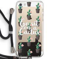 Cactus quote: iPhone 5 / 5S / SE Transparant Hoesje met koord