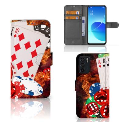 OPPO Reno6 5G | Wallet Case | met Pasjes | Casino