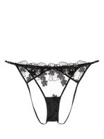 Fleur Du Mal string en dentelle brodée à effet de transparence - Noir