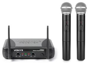 Vonyx Draadloze VHF microfoon set 2-kanaals STWM712