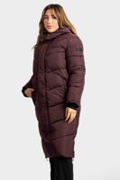 Malelions Signature Long Puffer Jas Dames Bruin - Maat XXS - Kleur: Bruin | Soccerfanshop