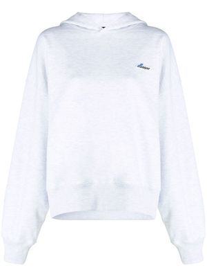 We11done hoodie oversize à logo brodé - Gris