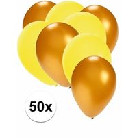 50x ballonnen - 27 cm - goud / gele versiering - thumbnail