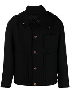 Versace manteau à simple boutonnage - Noir