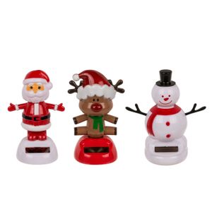 Out of the Blue - Solar bewegende kerst beeldjes/figuren - set 3x st - 10,5 cm