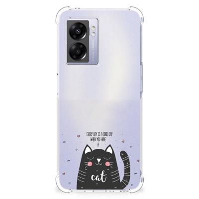OPPO A77 5G | A57 5G Stevig | Bumper Hoesje | Cat Good Day