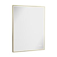 Crosswater MPRO spiegel met verlichting - 90x70cm - LED - verticaal/horizontaal - geborsteld messing (goud) MP7090F