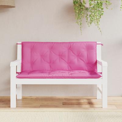 VidaXL Tuinbankkussens 2 st 120x50x7 cm stof roze