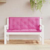 VidaXL Tuinbankkussens 2 st 120x50x7 cm stof roze