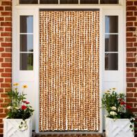 VidaXL Vliegengordijn 100x220 cm chenille oker en wit