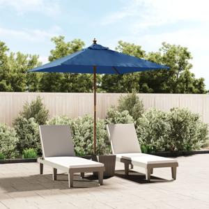 VidaXL Parasol met houten paal 198x198x231 cm azuurblauw