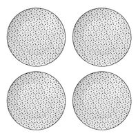 HAES DECO - Dinerborden set van 4 - Formaat Ø 26x2 cm - Porselein - Small Dots - thumbnail