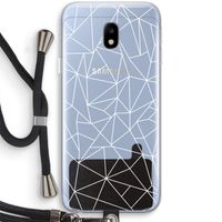 Geometrische lijnen wit: Samsung Galaxy J3 (2017) Transparant Hoesje met koord