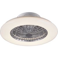 LED Plafondlamp met Ventilator - Plafondventilator - Trion Romina - 30W - Aanpasbare Kleur - Afstandsbediening - Dimbaar - Rond - Mat Titaan - Kunststof - thumbnail