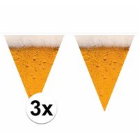 3 x Feestversiering bier/pils vlaggenlijn 6,4 meter