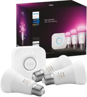 Philips Hue White and Color ambiance Starterkit: 3 E27 slimme lampen (1100) - thumbnail