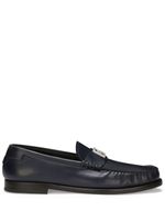 Dolce & Gabbana logo-plaque leather loafers - Bleu