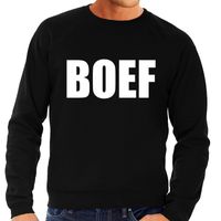 Boef tekst sweater / trui zwart voor heren - thumbnail