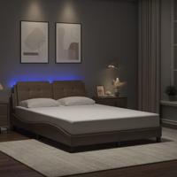 Bedframe met LED-verlichting kunstleer cappuccino 120x200 cm