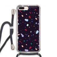 Dark Rounded Terrazzo: iPhone 8 Plus Transparant Hoesje met koord