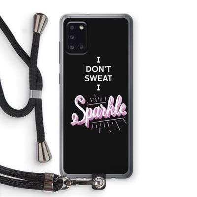 Sparkle quote: Samsung Galaxy A31 Transparant Hoesje met koord